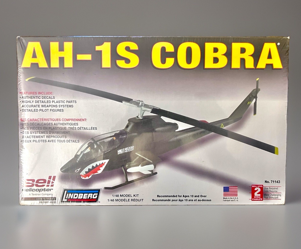 AH-1S Cobra Bell Helicopter Model Lindberg 71143 Pale Rider Textron 1:48 2007