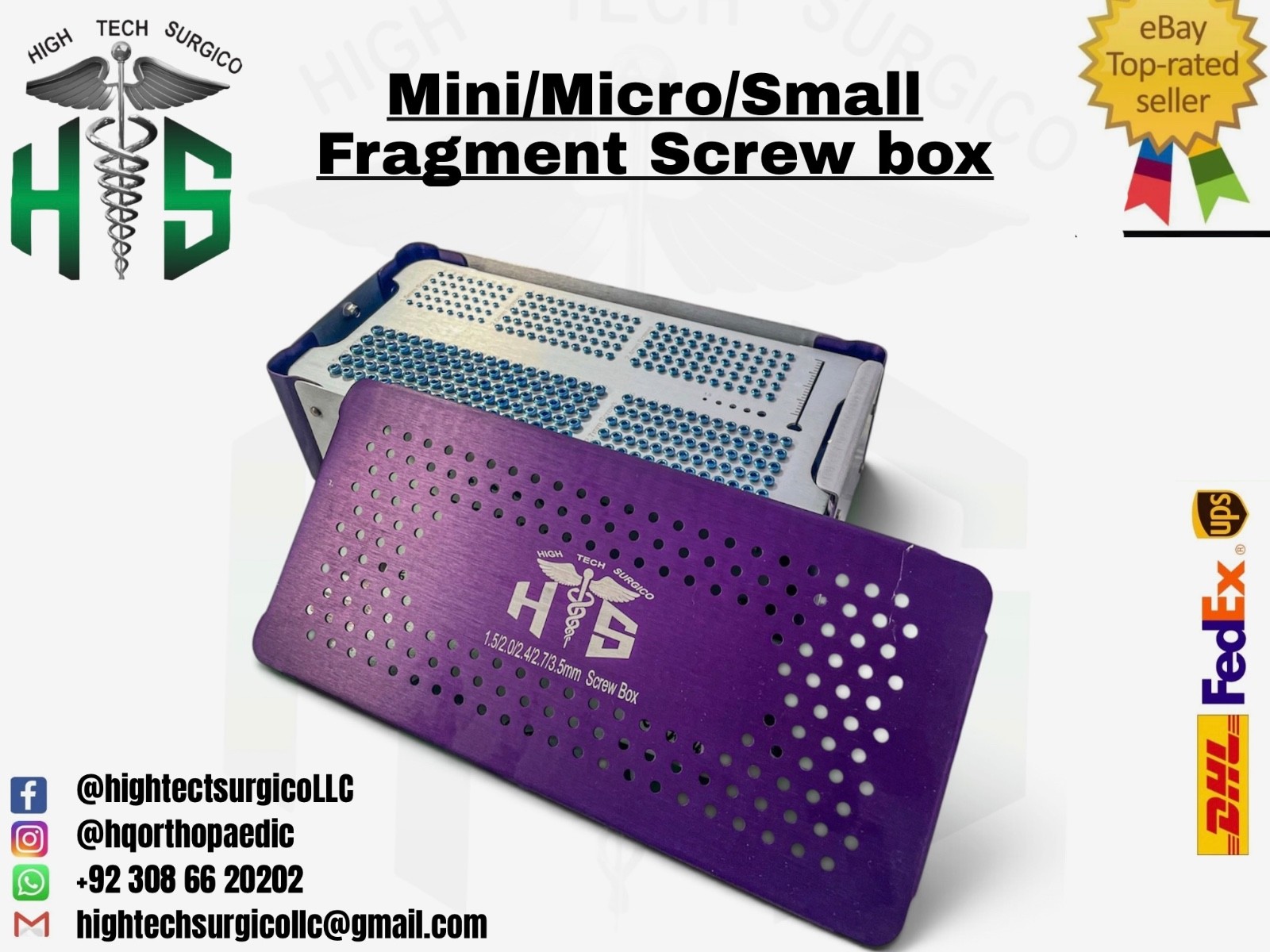 Combo of Orthòpedìc Screw Box 1.5/2.0/2.4/2.7/3.5 Titanium Set 309 Pcs + Drivers Combo of Orthòpedìc Screw Box 1.5/2.0/2.4/2.7/3.5 Titanium Set 309 Pcs + Drivers