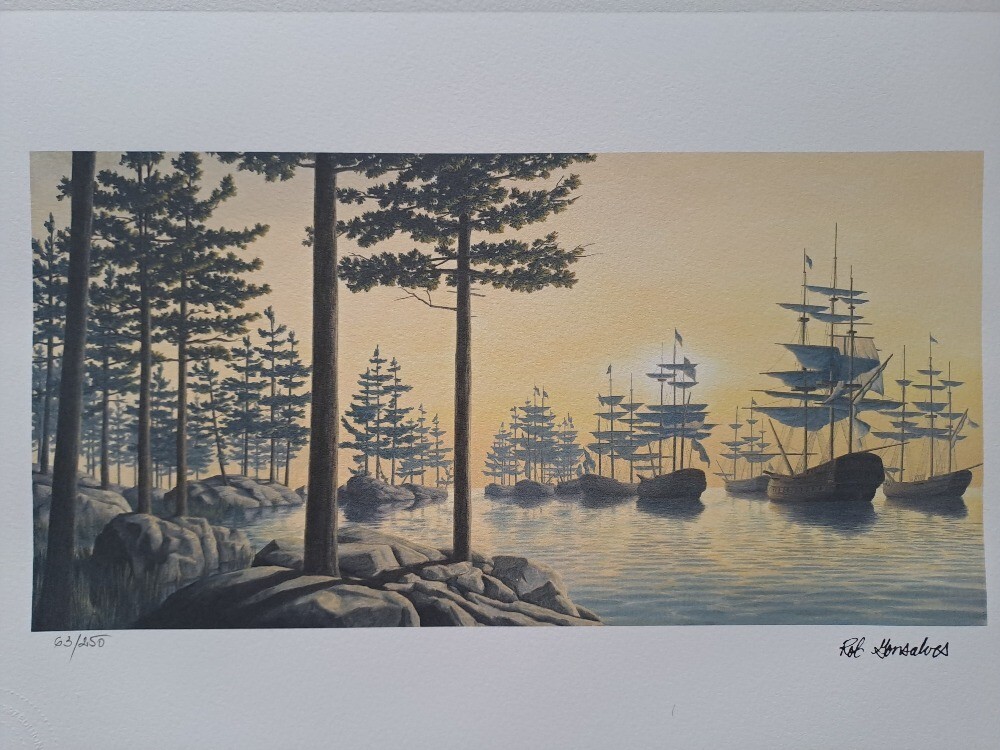 Rob Gonsalves Signed - Sailing Islands - Collectable Lithograph