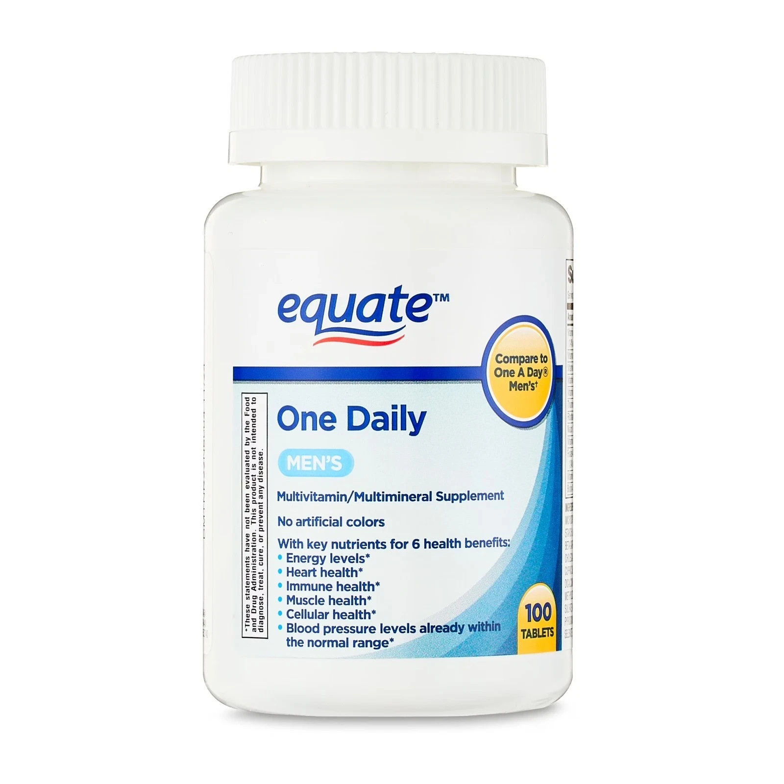 Equate One Daily Men\'s Multivitamin/Multimineral Supplement Tablets, 100 Count, Equate One Daily Men\'s Multivitamin/Multimineral Supplement Tablets, 100 Count,