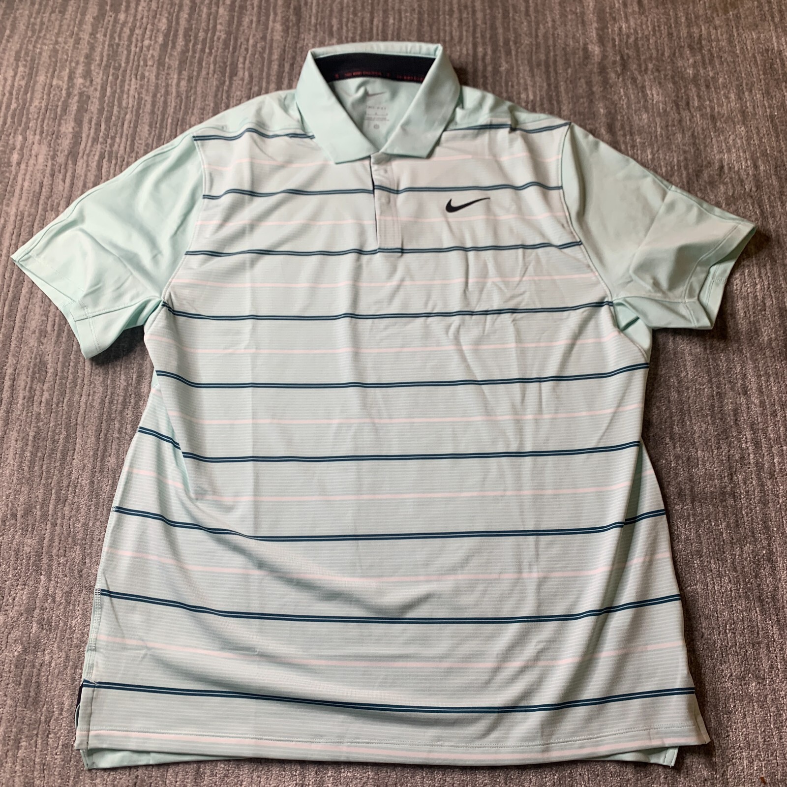 Nike Tiger Woods Polo Shirt Mens Large Golf Dri-Fit Jade Green DR5318-346