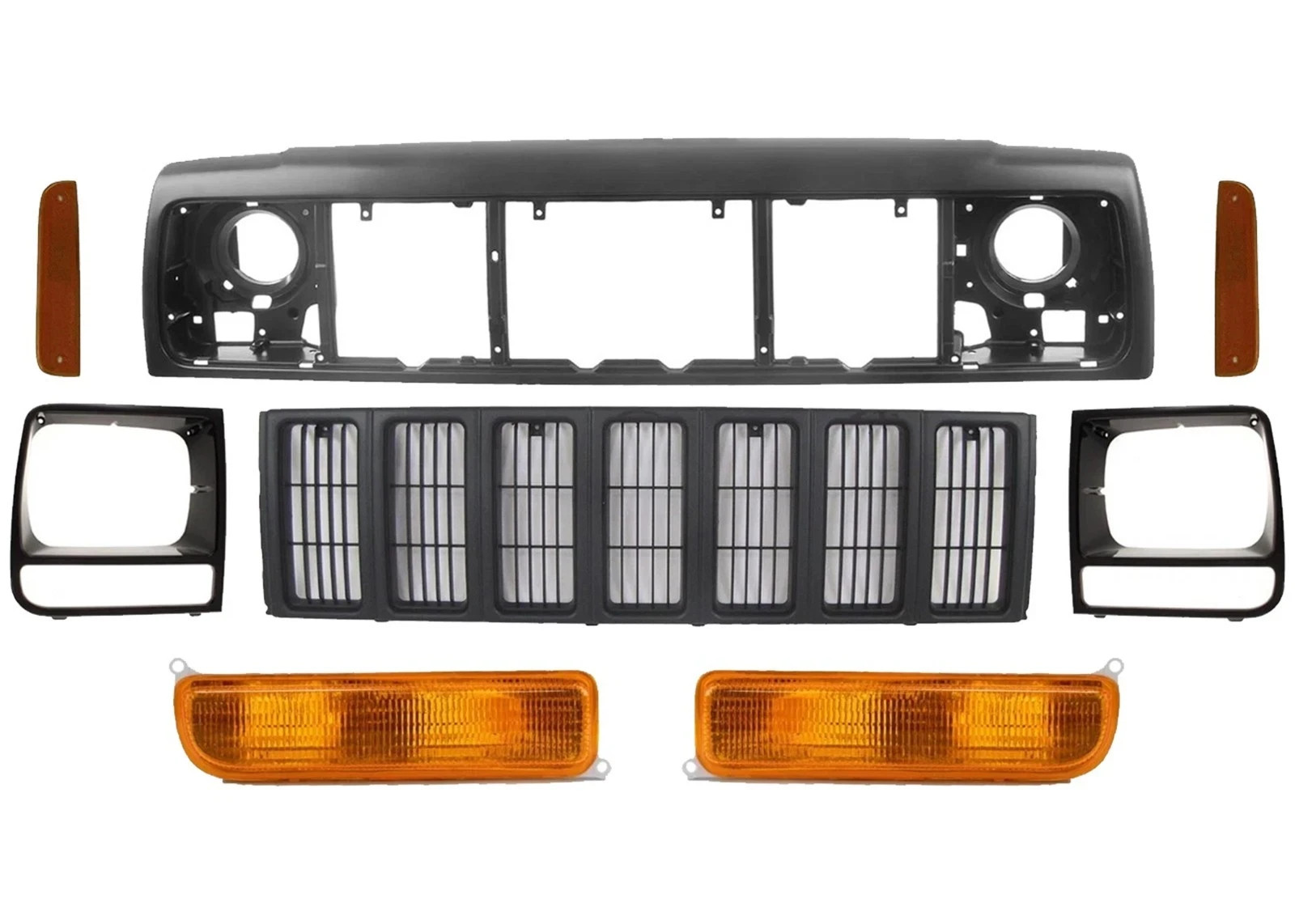 For Jeep Cherokee Front Header Panel Grille Lights Headlight Doors 1997-2001