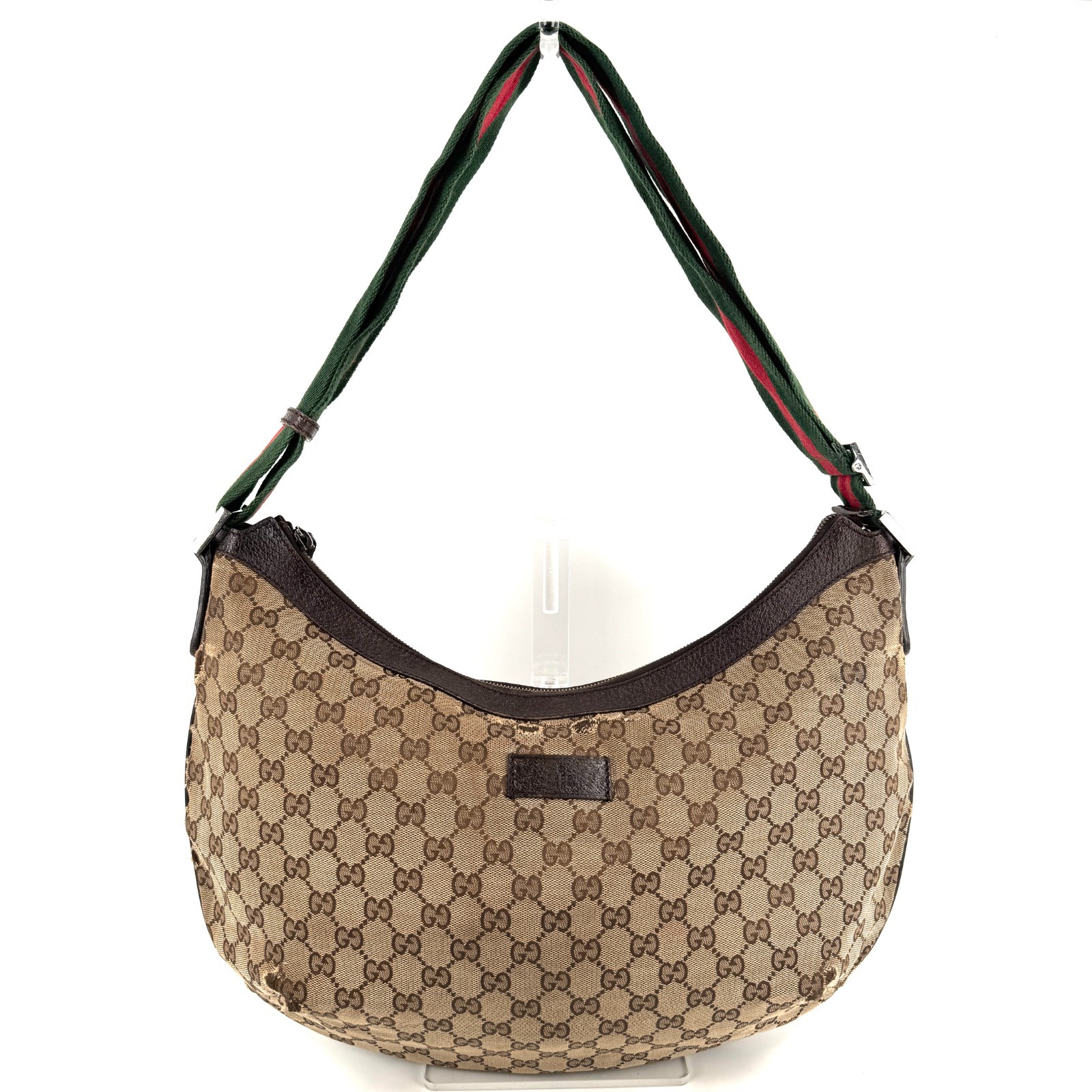 GUCCI Shoulder Bag Sherry Line GG Canvas 189752 Brown Authentic
