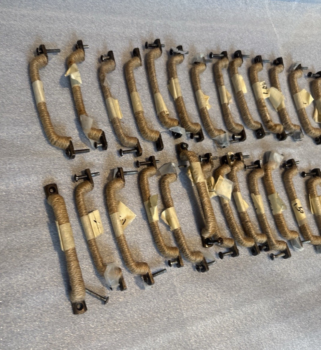 Lot of 37 Jute Wrapped Cabinet Pulls 4.63\ Lot of 37 Jute Wrapped Cabinet Pulls 4.63\