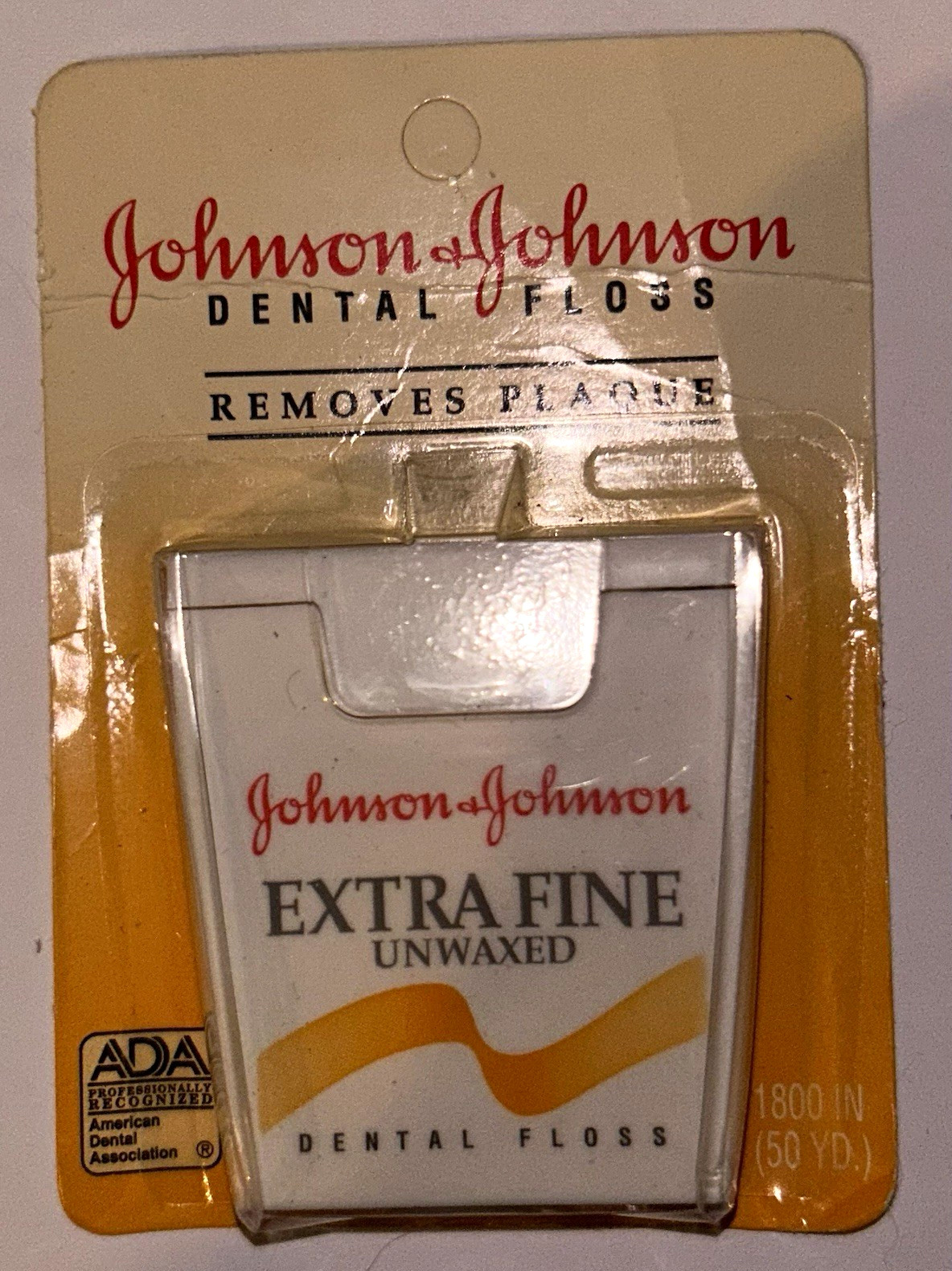 Vintage Johnson & Johnson Extra Fine Unwaxed Dental Floss New in Package Vintage Johnson & Johnson Extra Fine Unwaxed Dental Floss New in Package