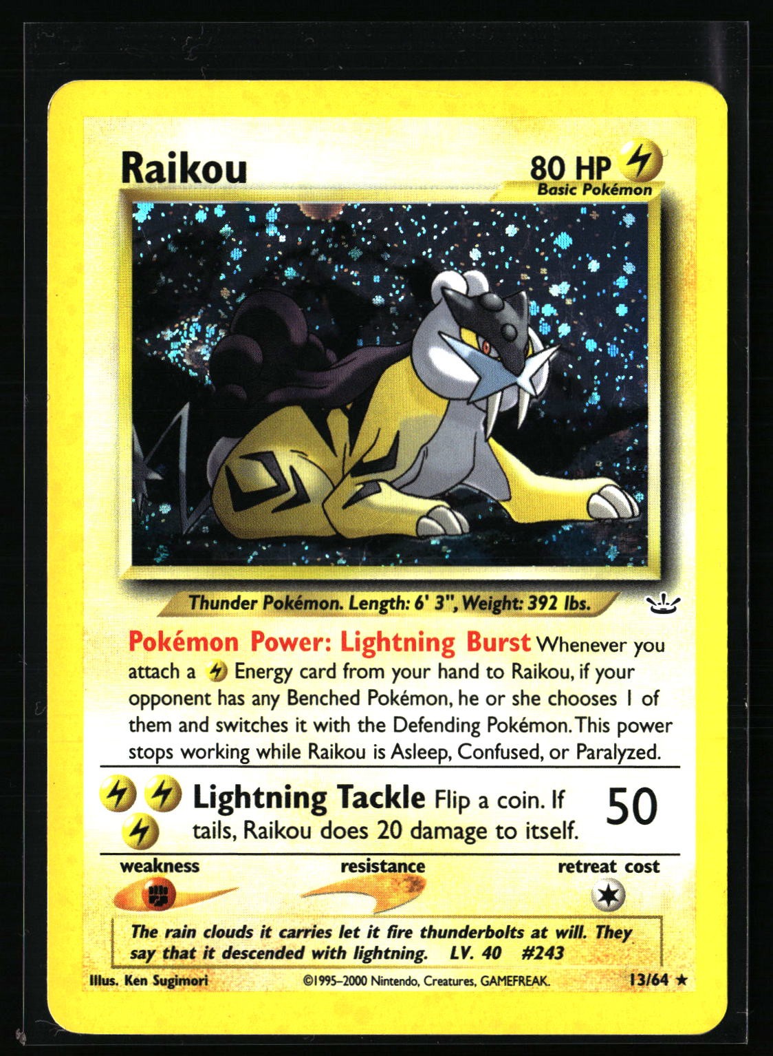 Raikou (13) Neo Revelation #13/64 Holo Rare, Holo PHOTOS AVAILABLE DM
