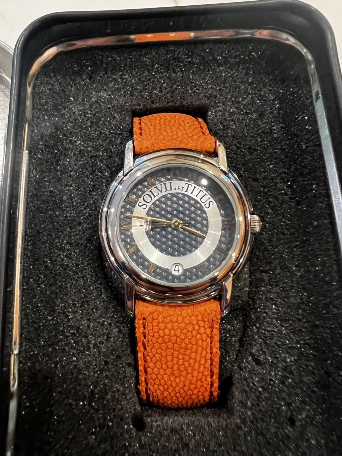 Rare Solvil and Titus Gents watch with box from prominent estate collection Rare Solvil and Titus Gents watch with box from prominent estate collection