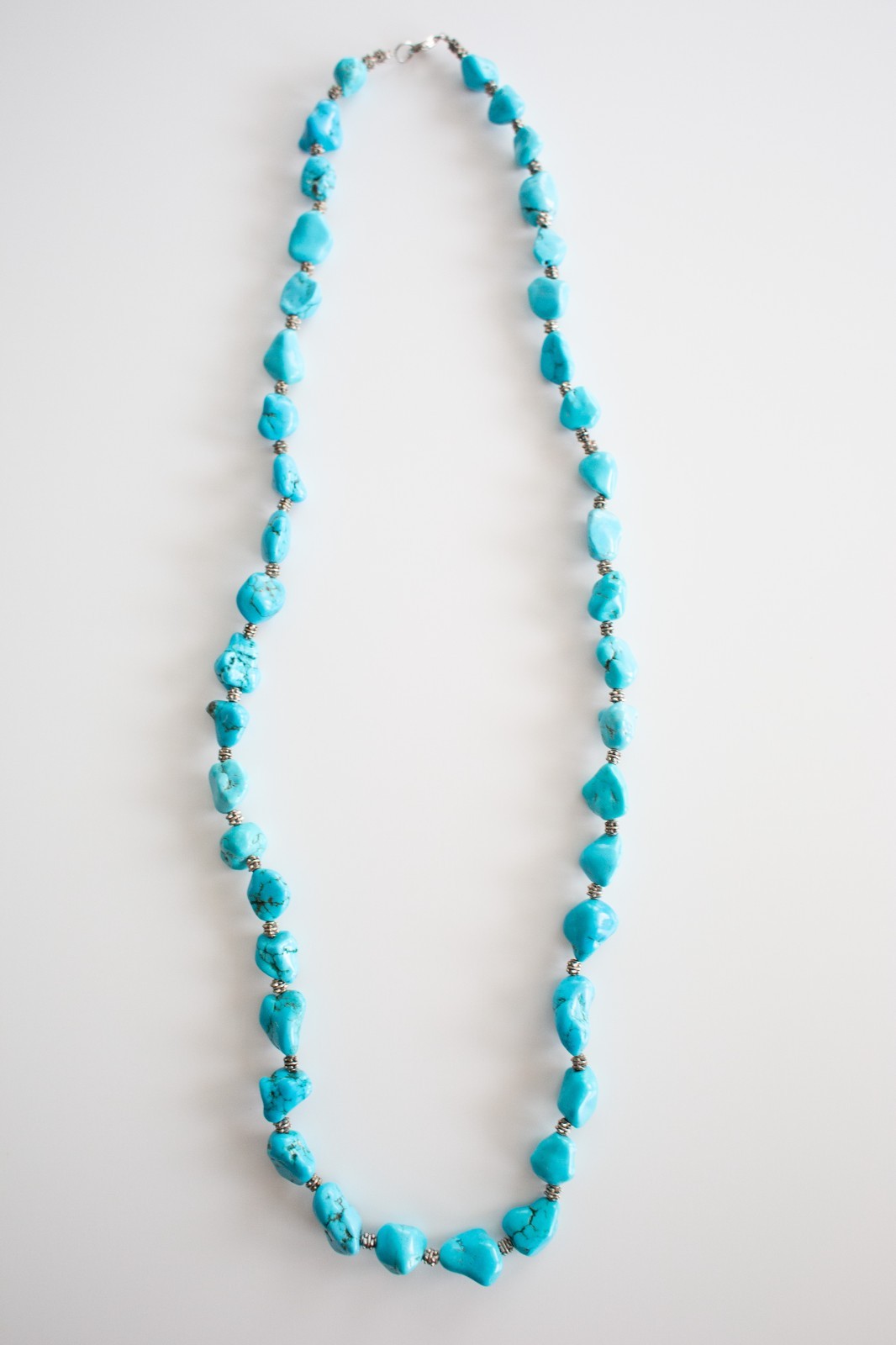 Chunky Vintage Southwestern Turquoise Nugget Necklace 38