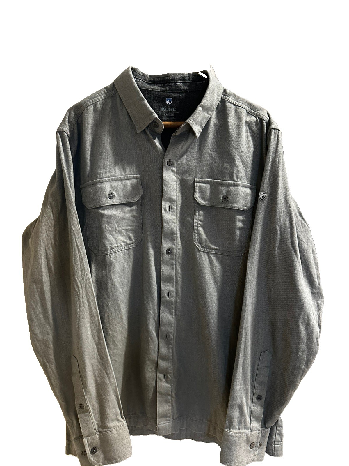 Kuhl Dillingr Flannel Shirt Men’s Large Green/Gray Double Chest Pocket Kuhl Dillingr Flannel Shirt Men’s Large Green/Gray Double Chest Pocket