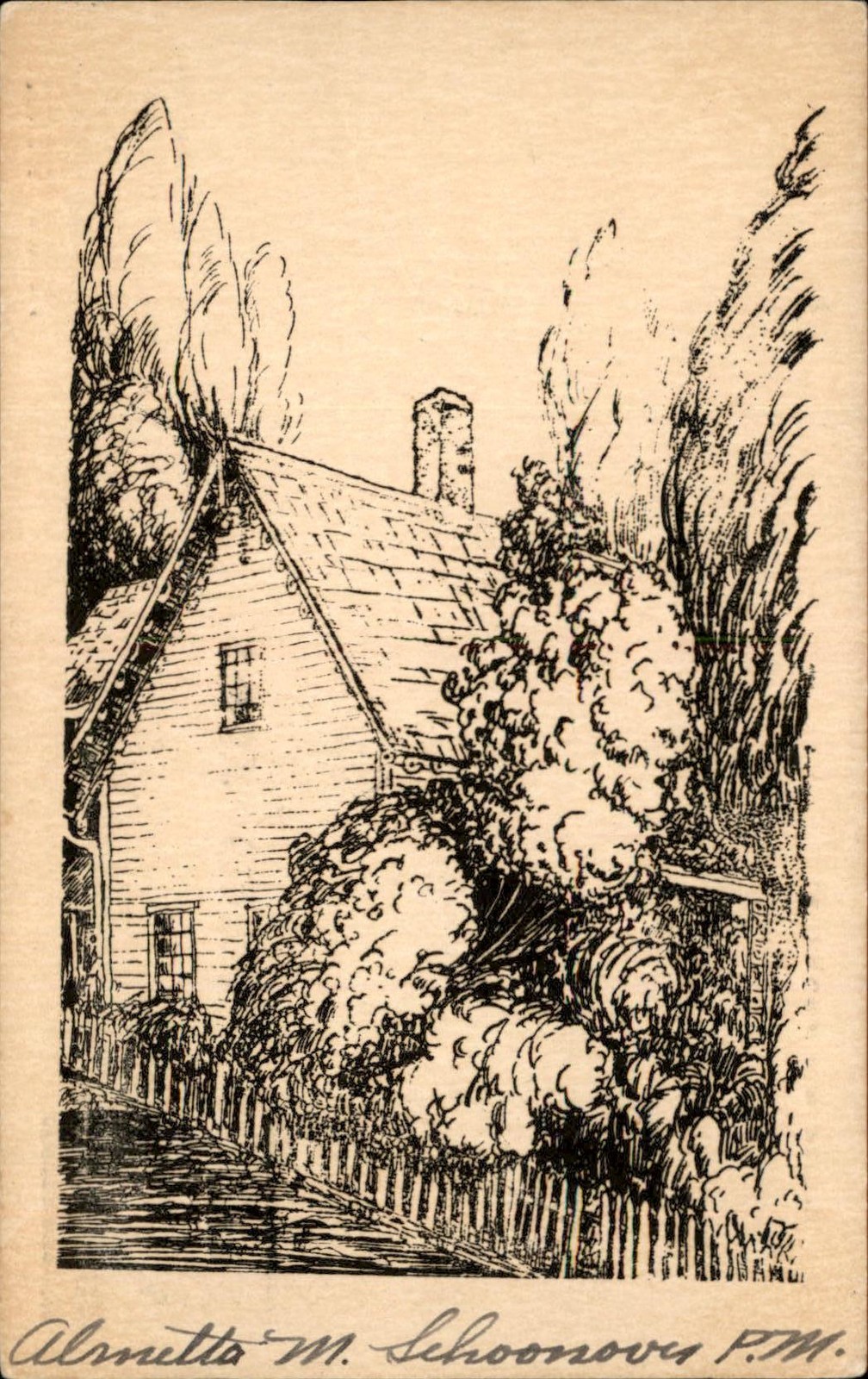Fiddletown CA Isaac Cooper home Lockwood Pen Prints c1940s-50s Vintage Postcard Fiddletown CA Isaac Cooper home Lockwood Pen Prints c1940s-50s Vintage Postcard