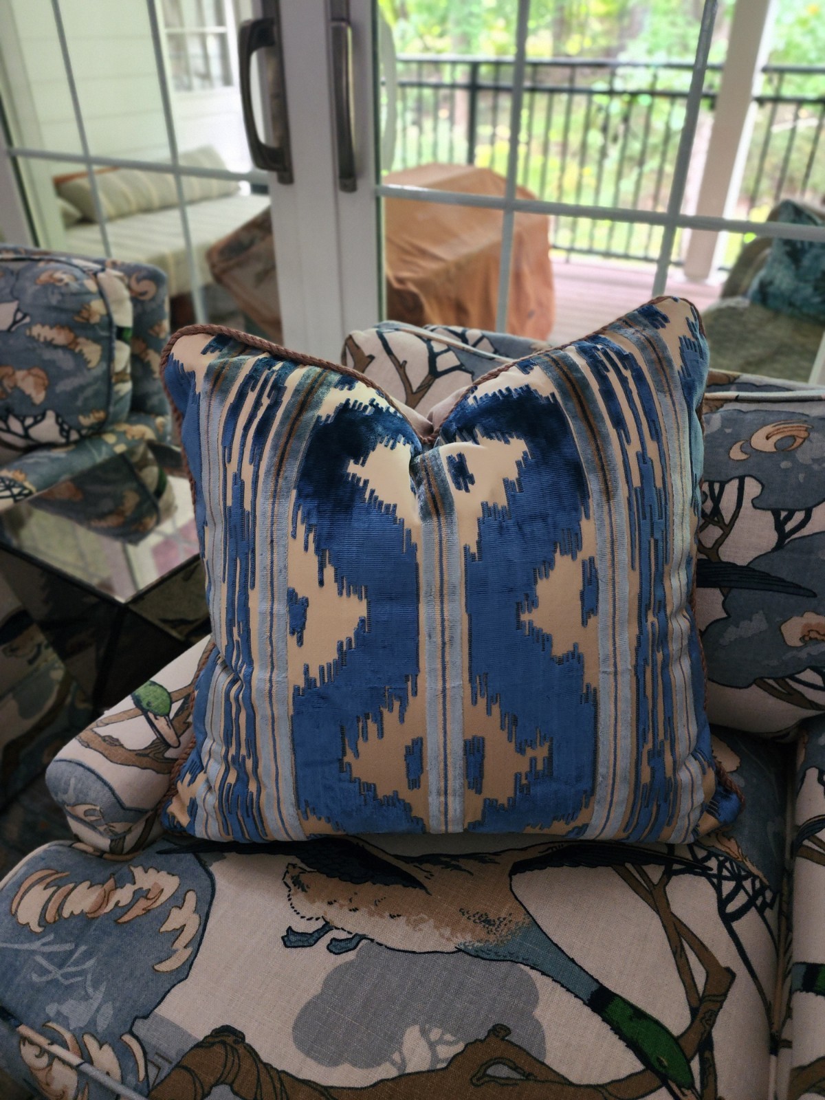 Brunschwig Fils Velvet Zhen Ikat Pillow Cover