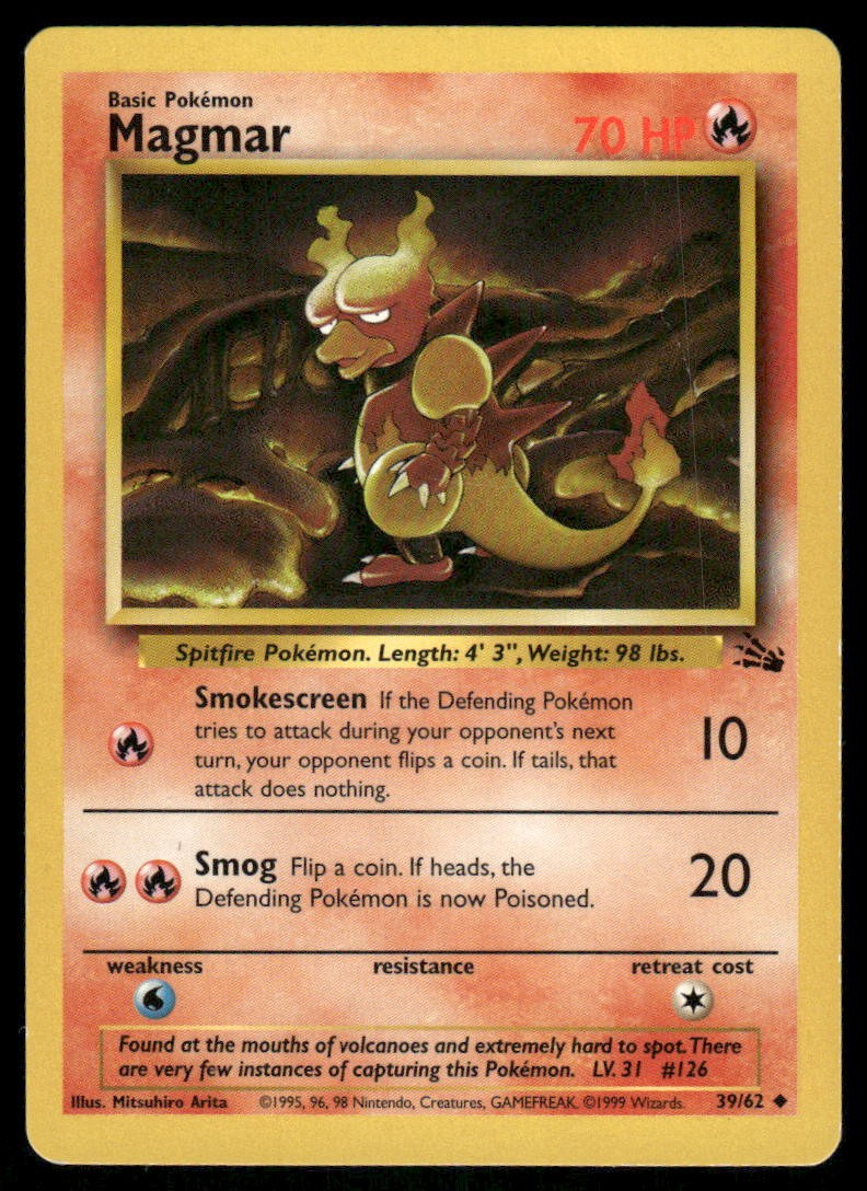 Magmar 39/62 - Fossil - Unlimited Uncommon HP