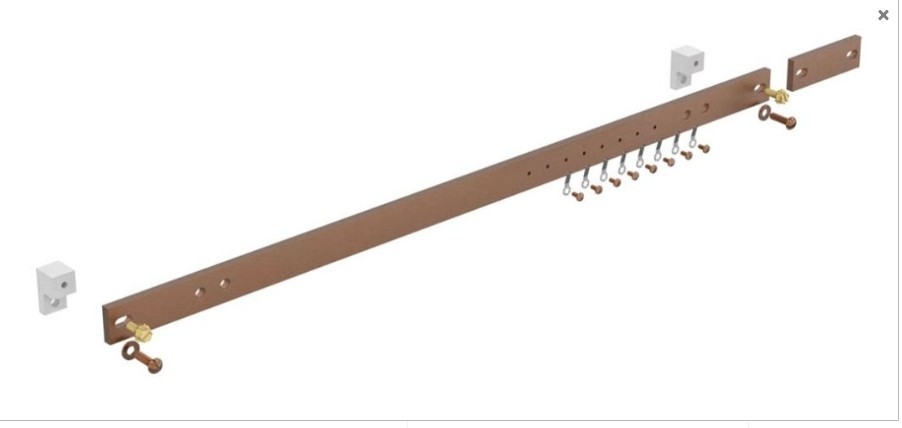 nVent HOFFMAN DG19 Horizontal Ground Bar Assy, 1.00x19.25, Polished, Copper nVent HOFFMAN DG19 Horizontal Ground Bar Assy, 1.00x19.25, Polished, Copper
