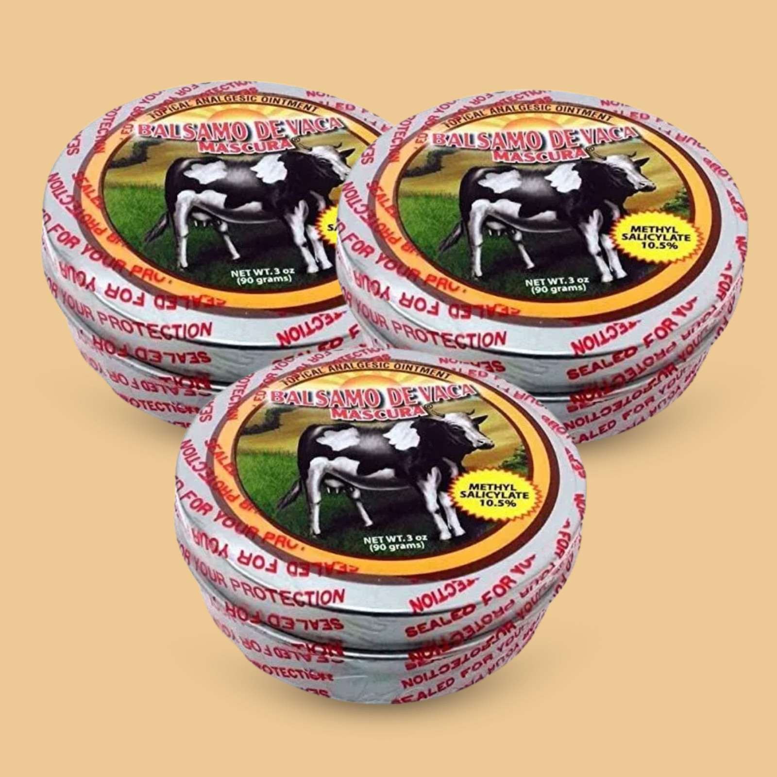 Menper Balsamo de Vaca Mascura Topical Ointment 3 fl oz (3-Pack)