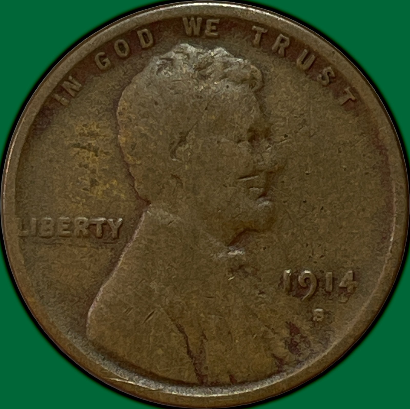 1914-S Lincoln Wheat Cent Very Good VG Coin #49561
