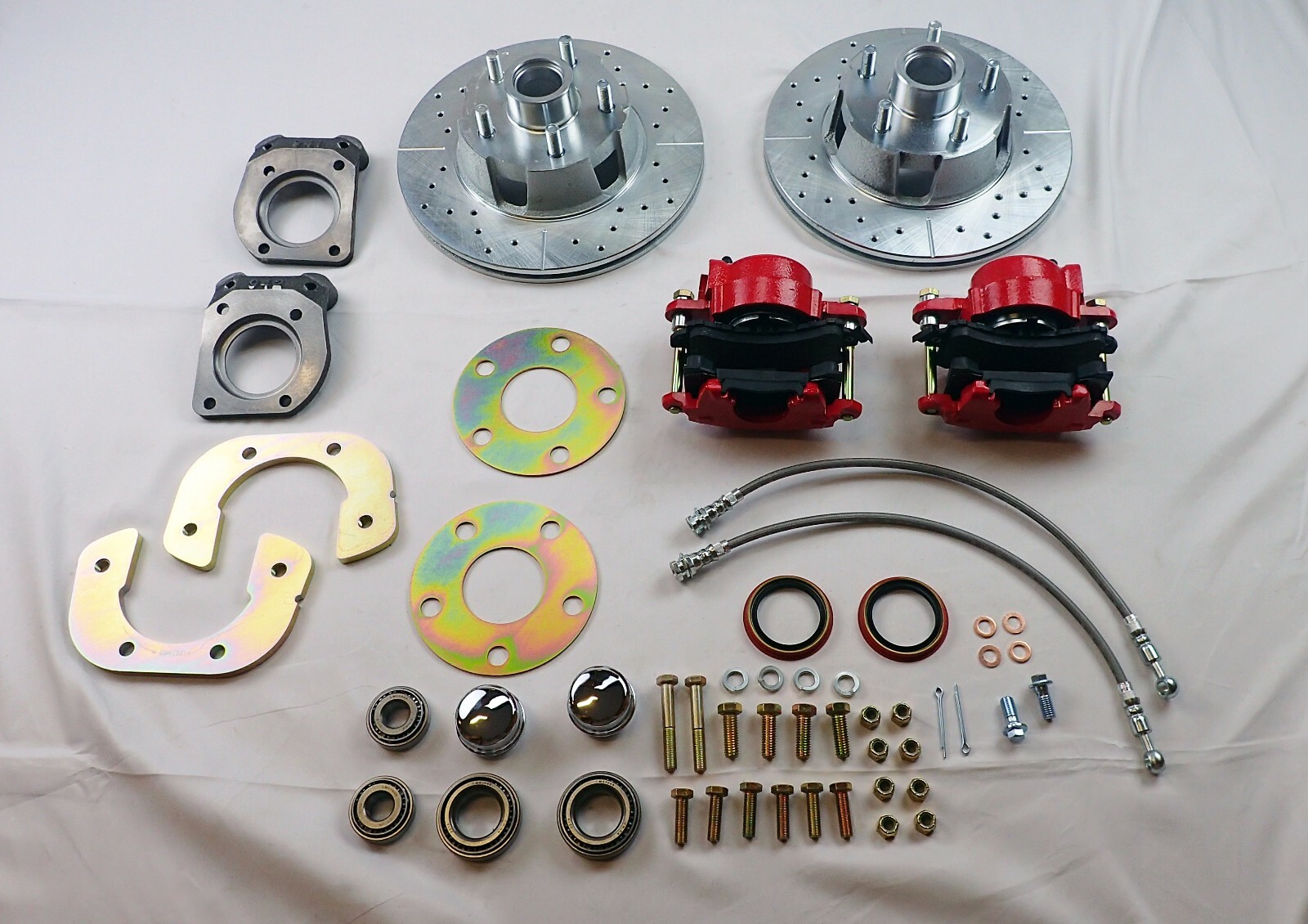 1964 1965 1966 Ford Mustang front disc brake conversion for v-8 Spindle red 