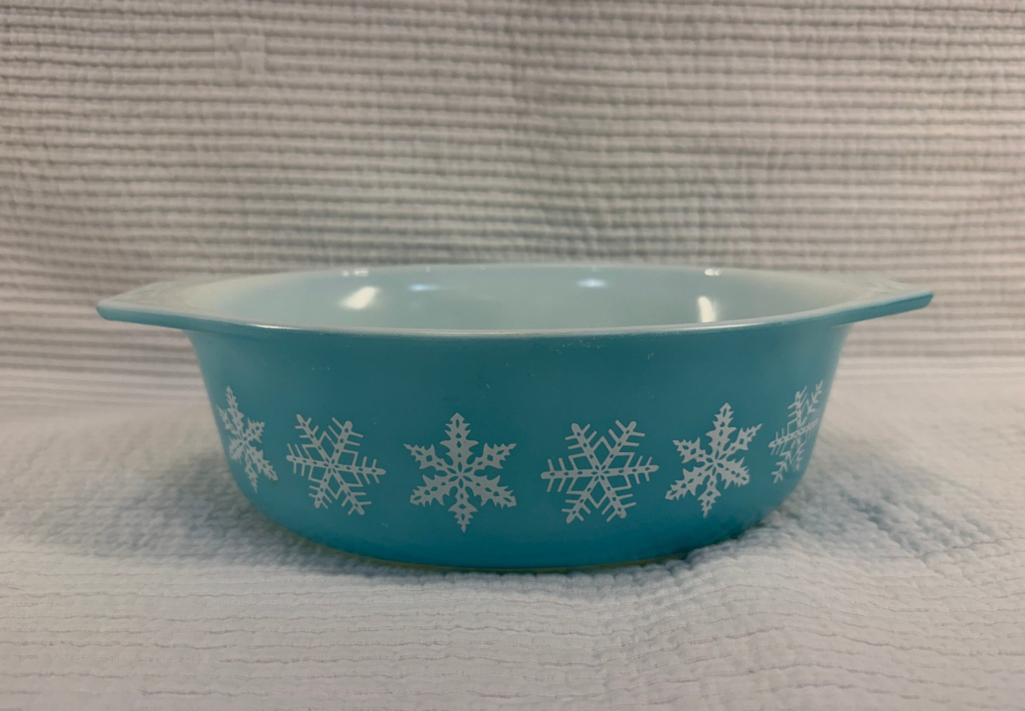 Vintage Pyrex Snowflake Turquoise Oval Casserole Dish 1.5 Quart Mid-Cent Vintage Pyrex Snowflake Turquoise Oval Casserole Dish 1.5 Quart Mid-Cent