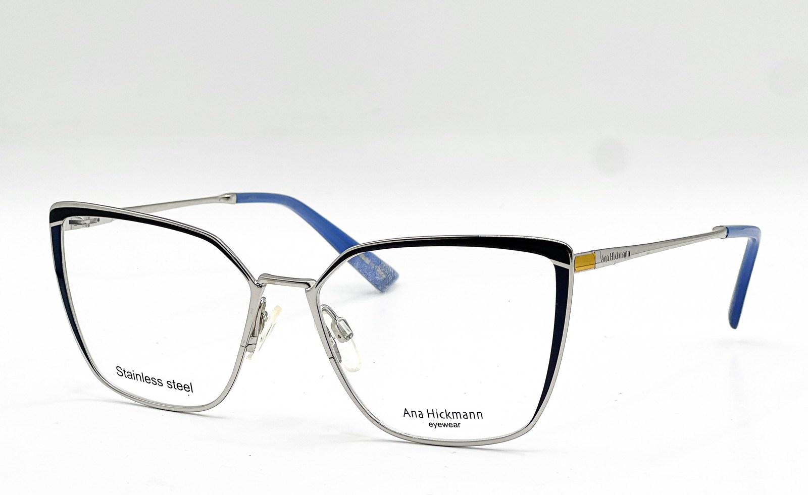 NEW ANA HICKMANN AH1373 04H BLUE GOLD AUTHENTIC EYEGLASSES 55-16