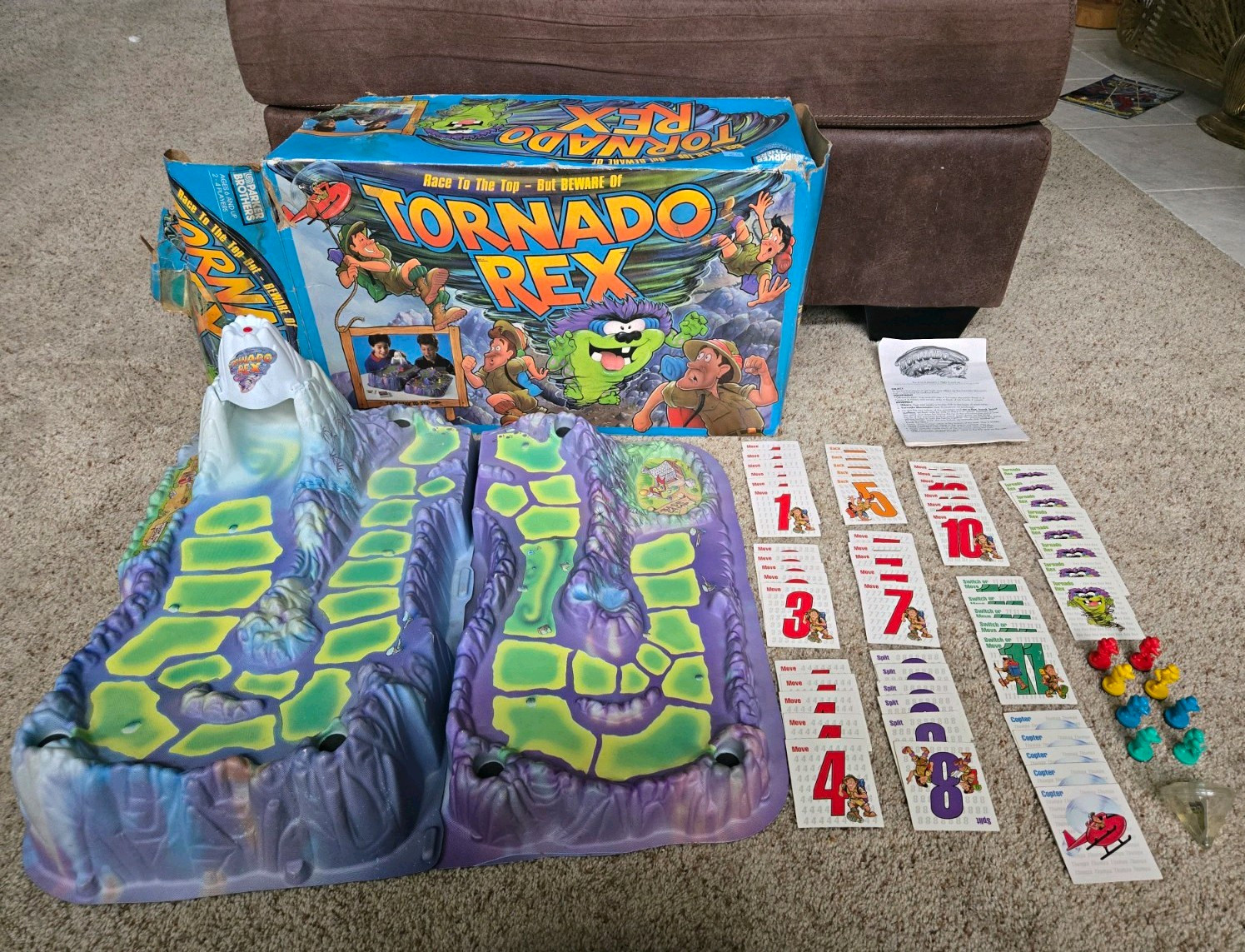 Vintage 1991 Tornado Rex Board Game COMPLETE/WORKING Parker Brothers 56 Cards