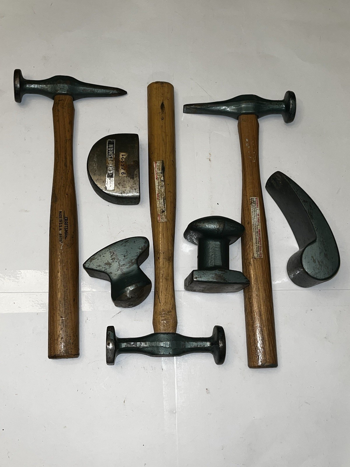 πΊπΈ VINTAGE CRAFTSMAN 7 PIECE AUTO (3) BODY HAMMER AND (4) DOLLY SET πΊπΈ VINTAGE CRAFTSMAN 7 PIECE AUTO (3) BODY HAMMER AND (4) DOLLY SET