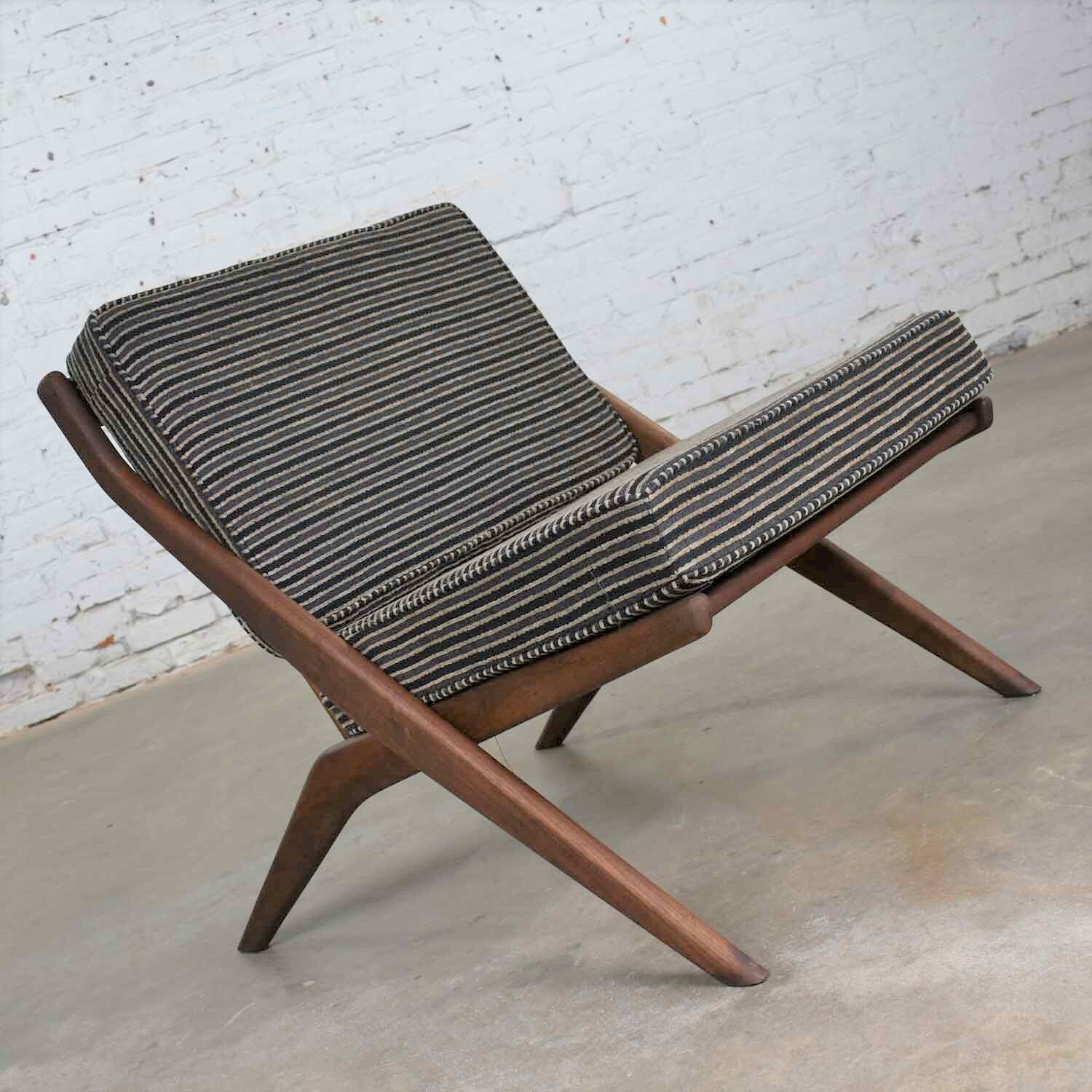 Mid 20th Century Scandi Modern Scissor Lounge Chair by Folke Ohlsson for Dux