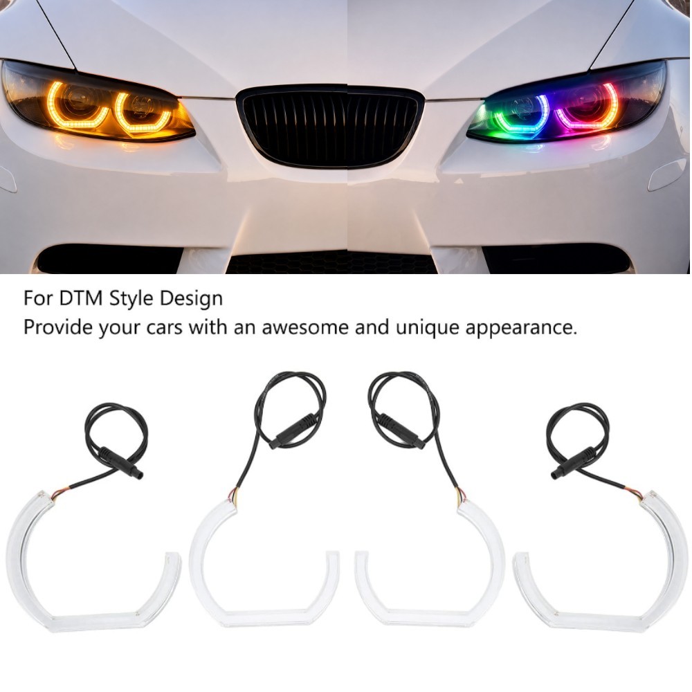 RGB Chasing LED Angel Eyes Halo Rings Turn Signal DTM Style for BMW E90 E92 E60