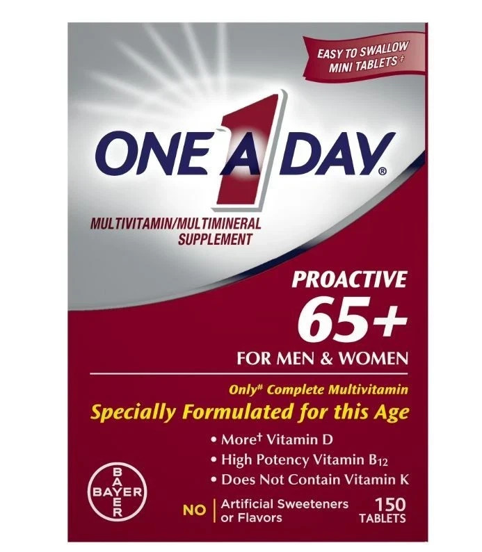 One A Day Proactive 65 Plus Multivitamins Supplement 150 Tablets Men Women 65+ One A Day Proactive 65 Plus Multivitamins Supplement 150 Tablets Men Women 65+