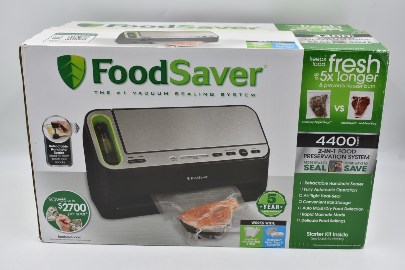 FoodSaver V4400 2-in-1 Vacuum Sealer Machine with Automatic Vacuum Open Box FoodSaver V4400 2-in-1 Vacuum Sealer Machine with Automatic Vacuum Open Box