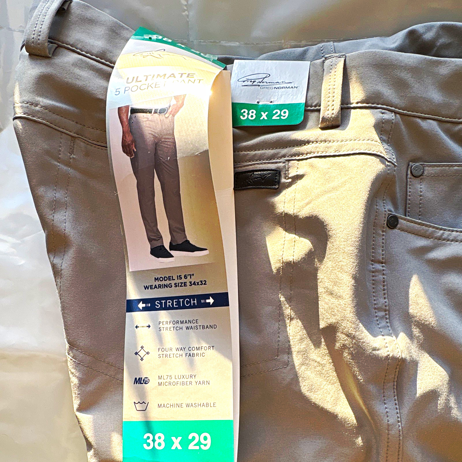 Greg Norman ML75 Men’s Gray Stretch 5-Pocket Flat Front Pants Size 38 Greg Norman ML75 Men’s Gray Stretch 5-Pocket Flat Front Pants Size 38
