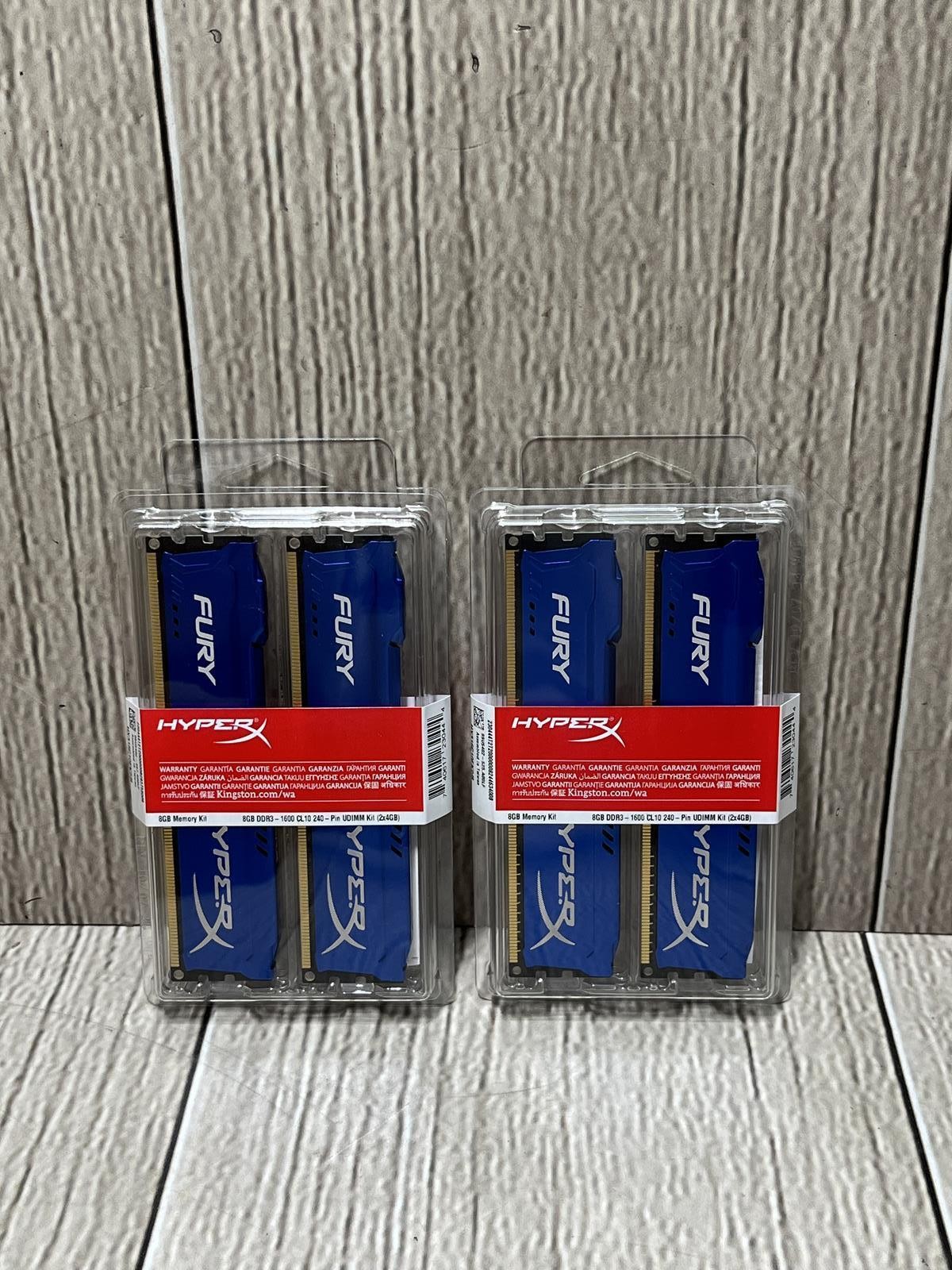 Lot of 2 Kingston Fury 8GB (4x4GB) HX316C10FK2/8 DDR3-1600MHz Ram