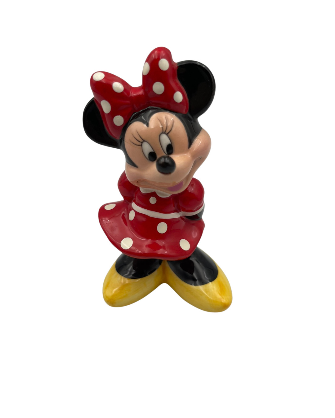 Minnie Mouse Disney Enesco Figurine Red Polka Dot Dress Hands Behind Her