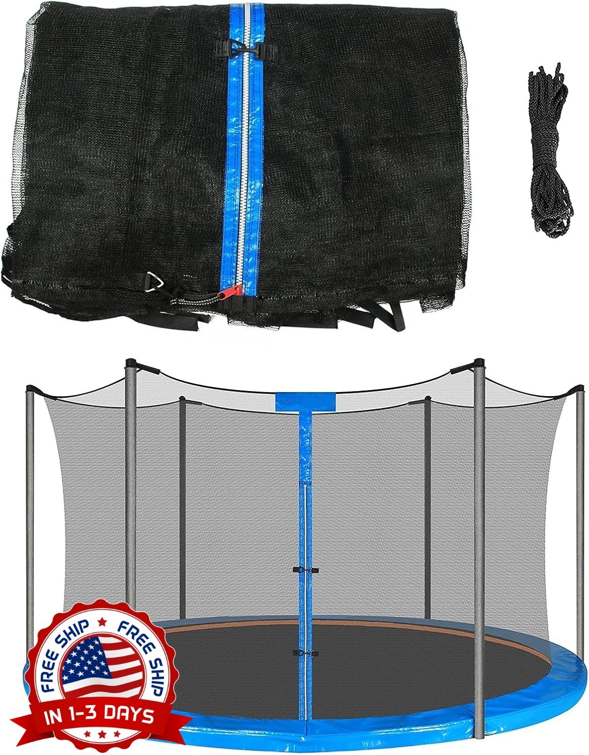 Red de seguridad de repuesto para trampolín con correas ajustables (solo red) Red de seguridad de repuesto para trampolín con correas ajustables (solo red)