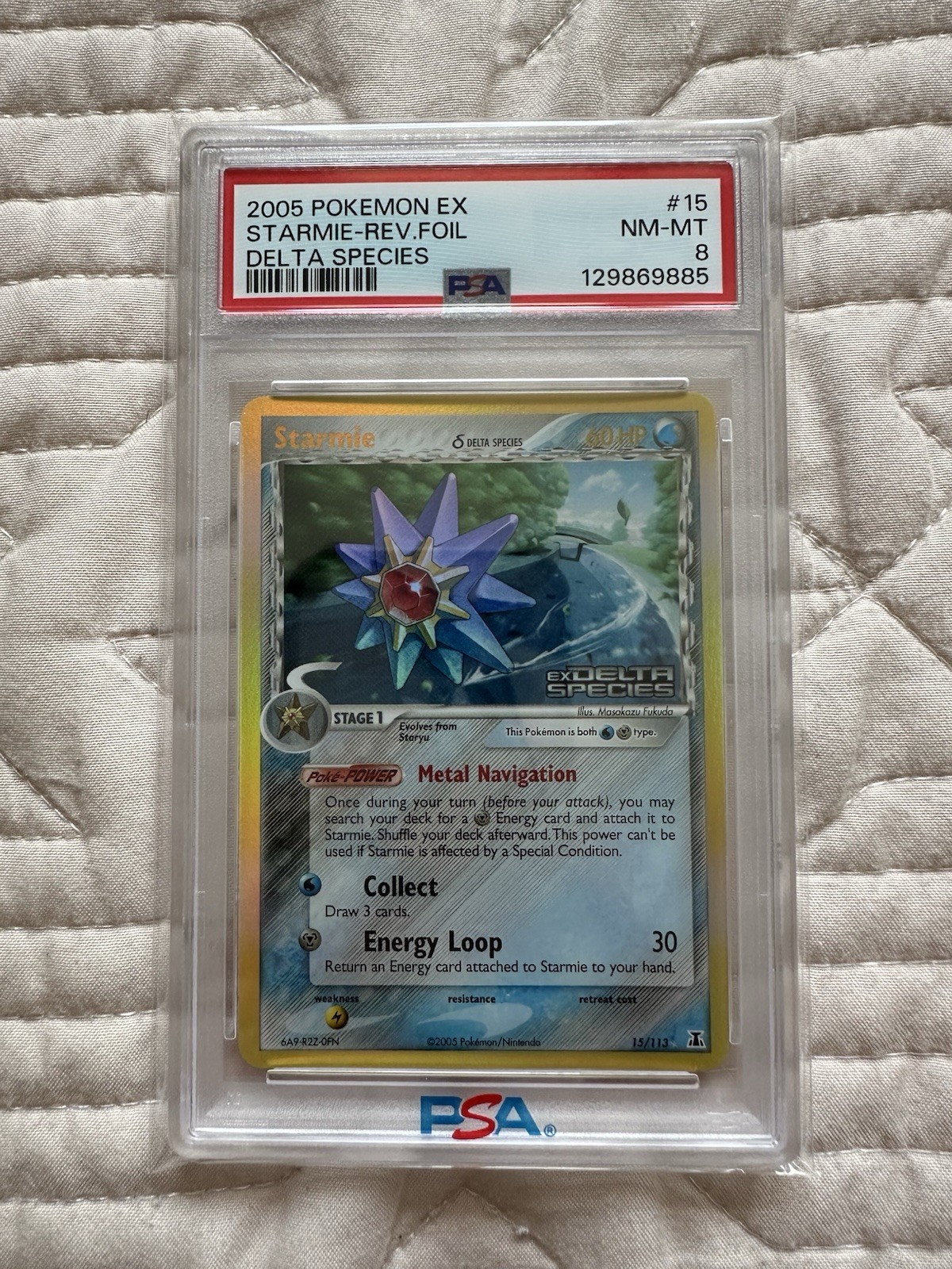 PSA 8 Starmie Reverse Holo (Rev Foil) 15 English Pokemon Delta Species PSA 8 Starmie Reverse Holo (Rev Foil) 15 English Pokemon Delta Species