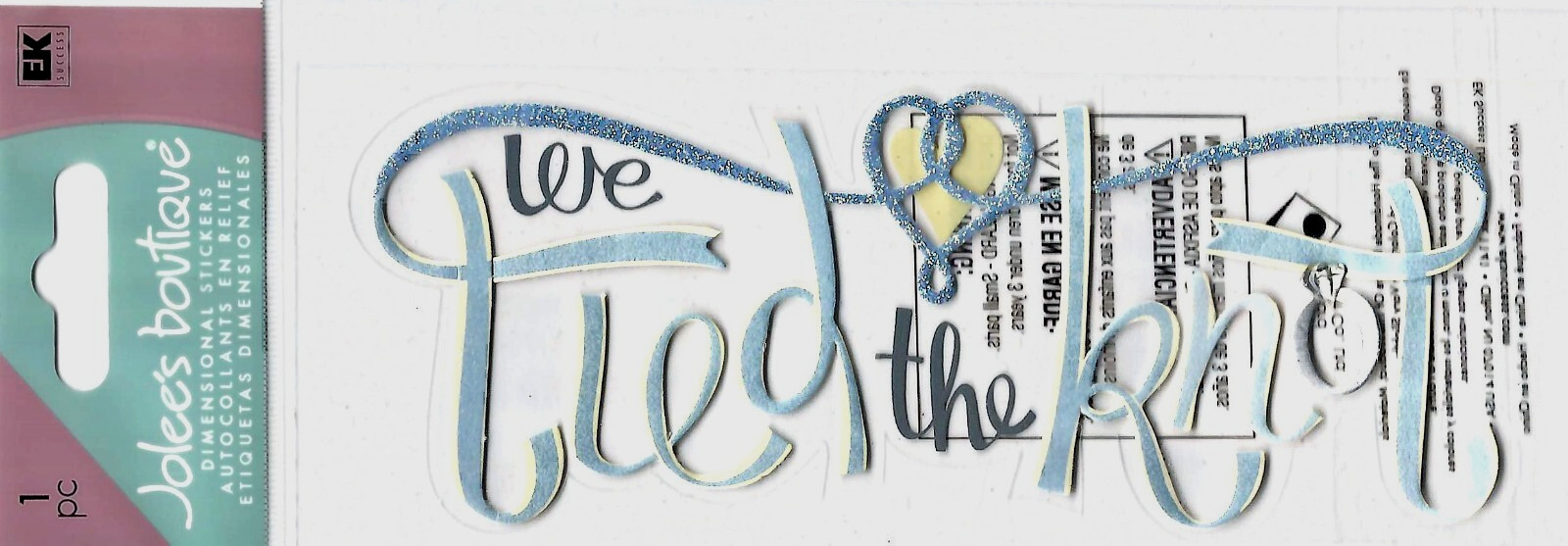 RARE Jolees WE TIED THE KNOT Title  Wedding 3D Scrapbook Stickers NOS