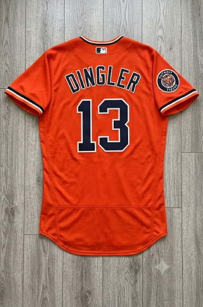 Men\'s Detroit Tigers #13 Dillon Dingler Alternate Replica Jersey - Orange