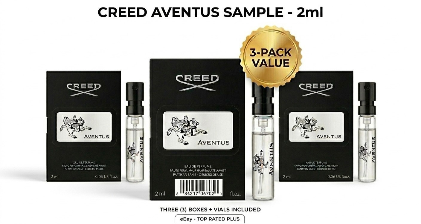 3 pack of Creed Aventus 0.06 fl oz Men\'s Eau de Parfum Travel bottles- 