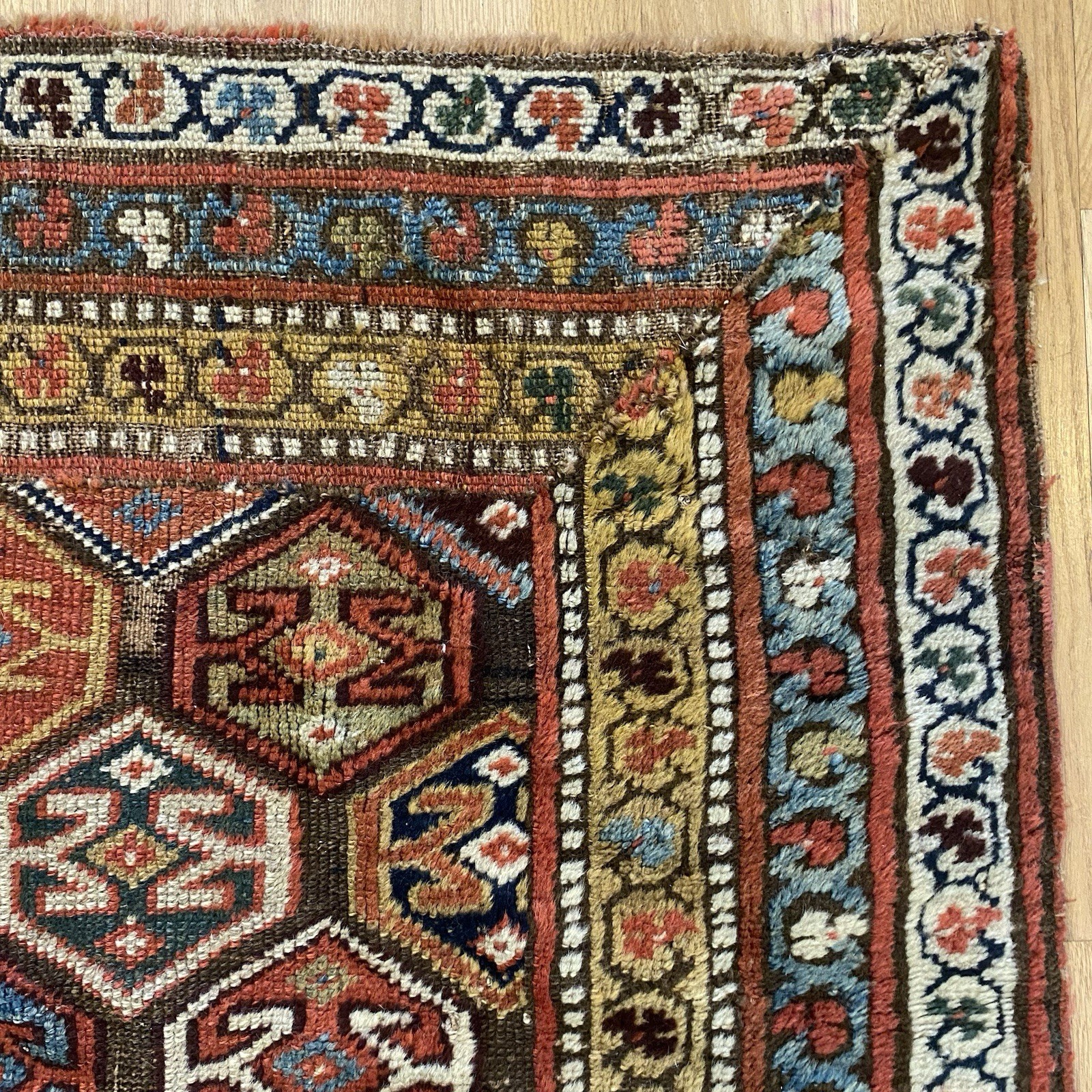 Vintage Caucasian Rug 4' 1 x 6' 6 Brown Hand Knotted Tribal Oriental Rug Vintage Caucasian Rug 4' 1 x 6' 6 Brown Hand Knotted Tribal Oriental Rug