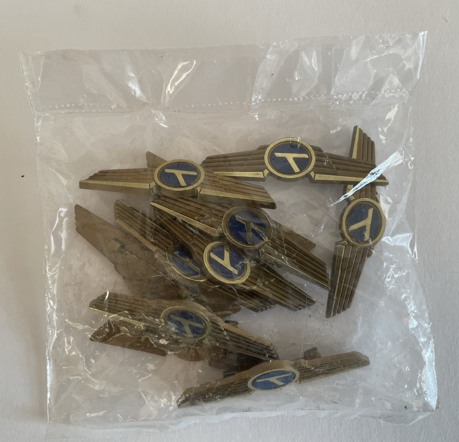 Lot of 10 Vintage Eastern Airlines Junior Pilot Wings Pins Sealed Unopened Bags Lot of 10 Vintage Eastern Airlines Junior Pilot Wings Pins Sealed Unopened Bags