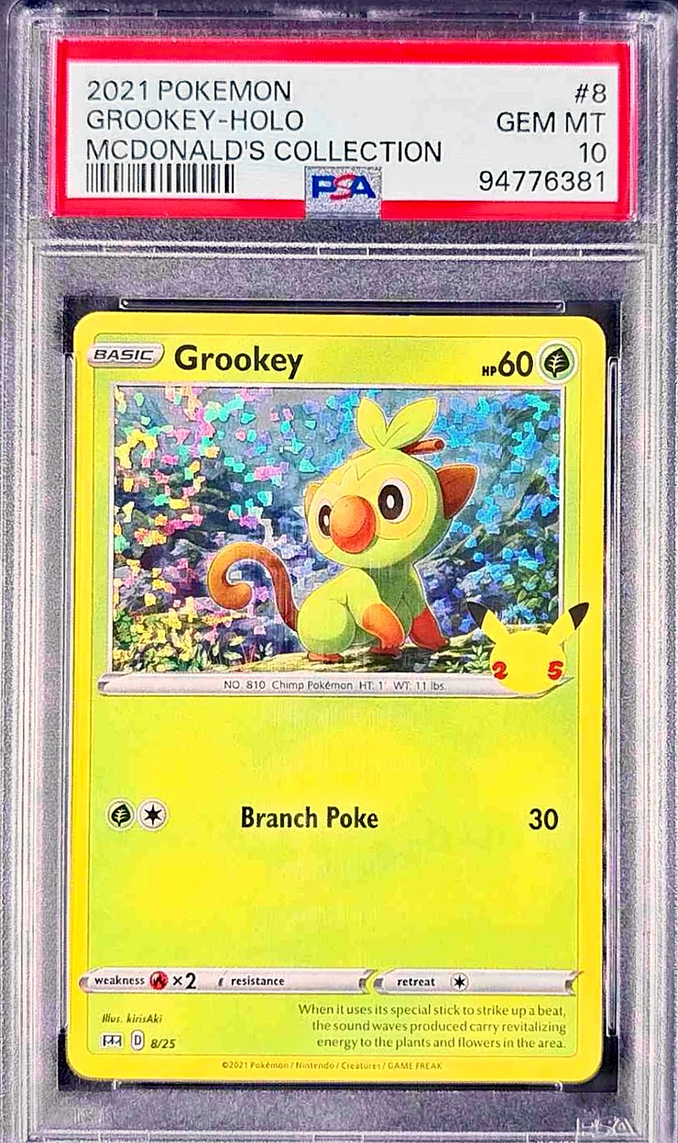 Grookey #8/25 | 2021 Pokemon McDonald\'s Collection 2021 | PSA 10 Grookey #8/25 | 2021 Pokemon McDonald\'s Collection 2021 | PSA 10