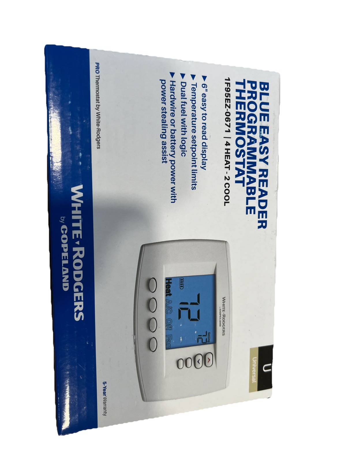 Emerson White Rodgers Blue Easy Reader Programmable Thermostat 1F95EZ-0671 New Emerson White Rodgers Blue Easy Reader Programmable Thermostat 1F95EZ-0671 New