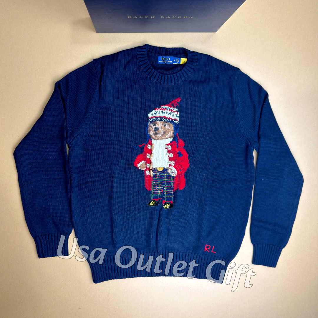 POLO PALPH LAUREN Polo Navy Bear Sweater | Holiday Limited | Men L, NWT POLO PALPH LAUREN Polo Navy Bear Sweater | Holiday Limited | Men L, NWT