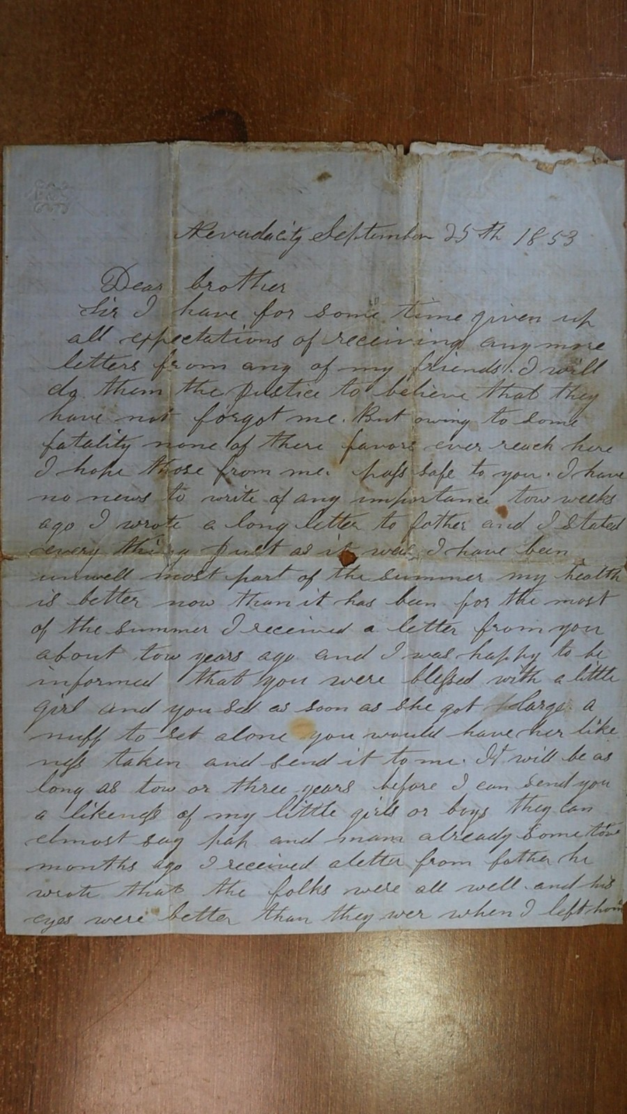 1853 Nevada City California 4-Page Gold Rush Letter By Albert W Folts Friends 1853 Nevada City California 4-Page Gold Rush Letter By Albert W Folts Friends
