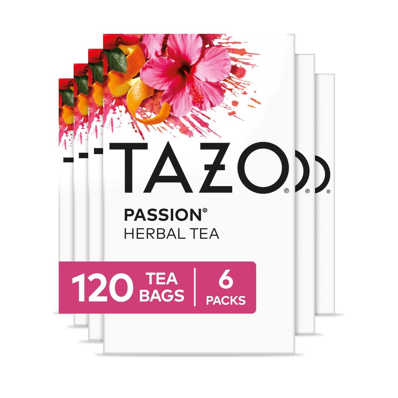 TAZO Passion Herbal Tea Bags - 120 Count, Caffeine Free, Tropical Flavor