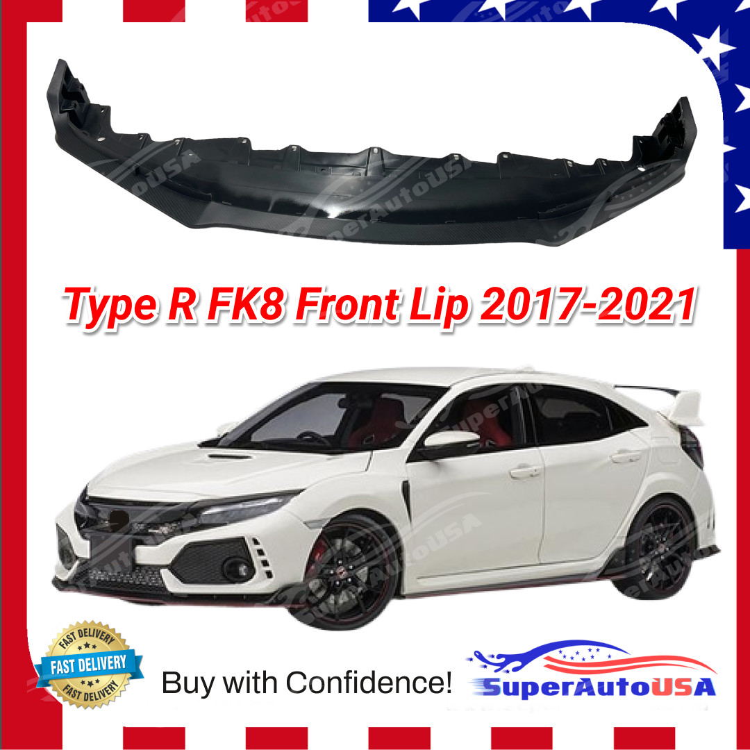 Fits 2017-2021 Honda Civic Type R FK8 Matt Carbon Fiber Print Front Lower Lip