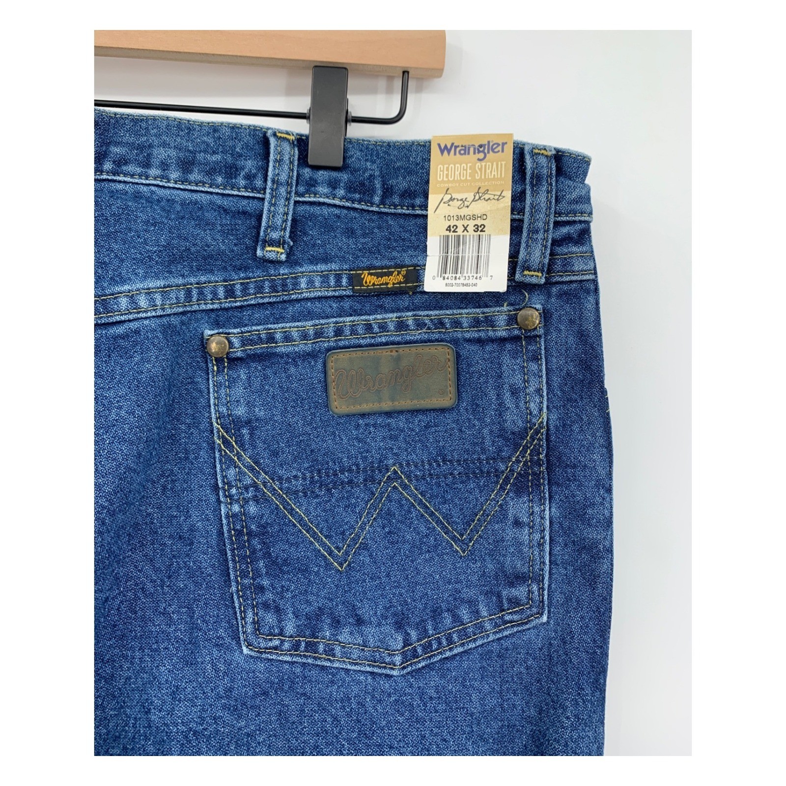 Wrangler George Strait Jeans Mens 42x32 Blue Cowboy Cut Collection Western NEW