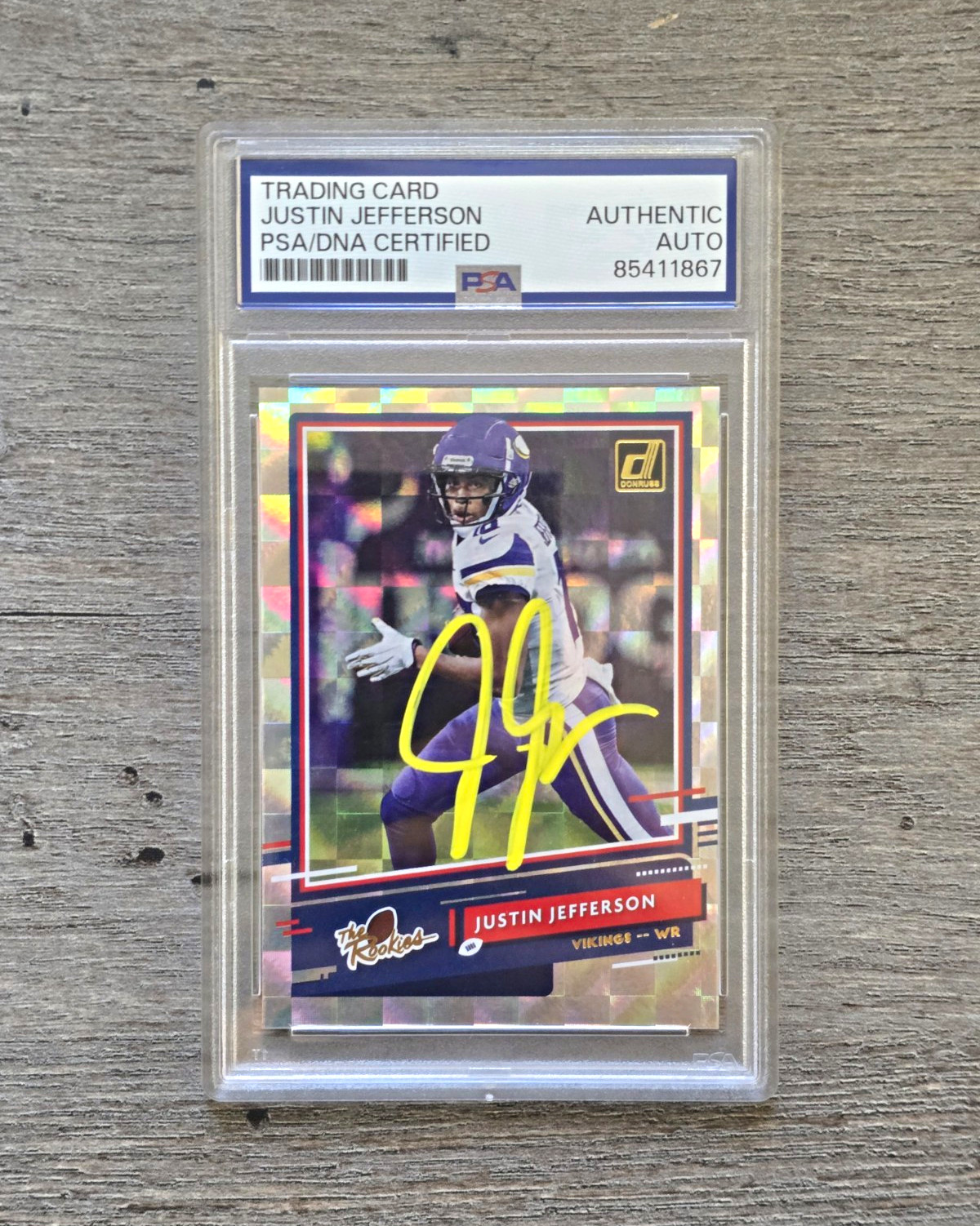 2020 Panini Donruss The Rookies Justin Jefferson TR-JJ RC Auto PSA authentic 