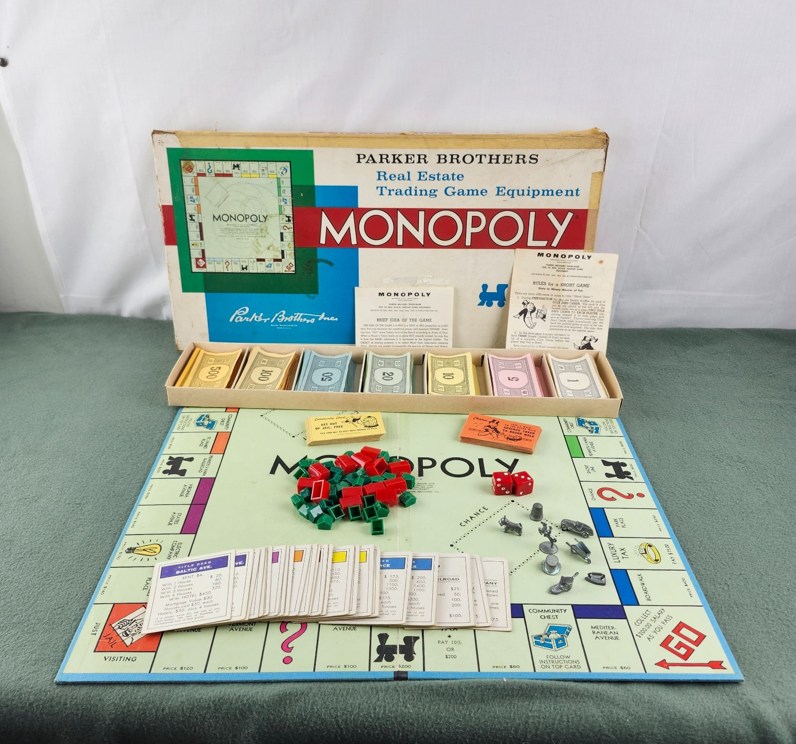 Vintage 1961 Monopoly Game Parker Brothers Original- COMPLETE