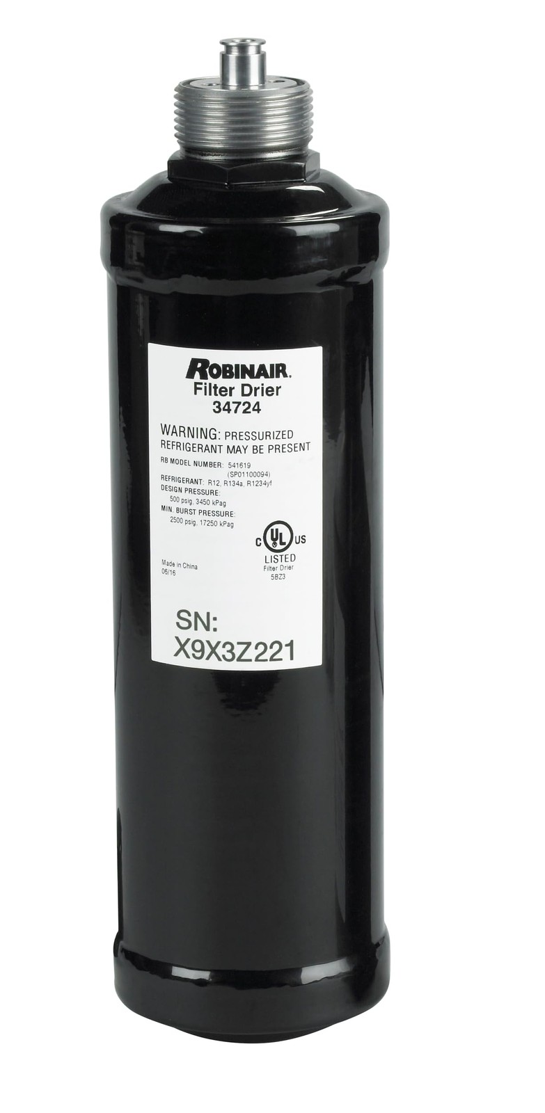 Robinair 34724 A/C Recycling Filter-Drier Spin-On 3.8 Robinair 34724 A/C Recycling Filter-Drier Spin-On 3.8