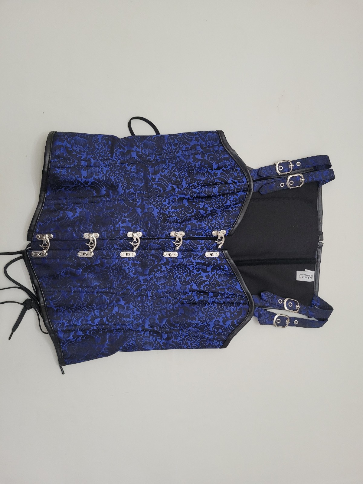 Royal Blue Jacquard Steampunk Corset for Regency/Victorian Cosplay Royal Blue Jacquard Steampunk Corset for Regency/Victorian Cosplay