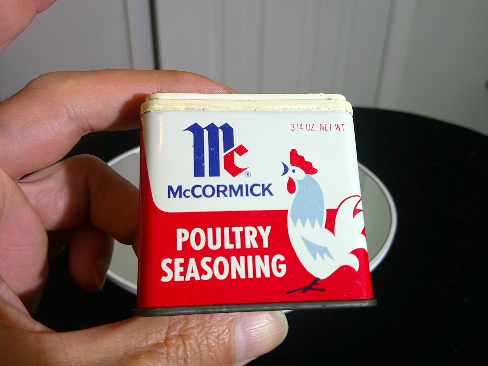 Vintage McCormick Poultry Seasoning Tin Rooster Spice - 1950s 1960s